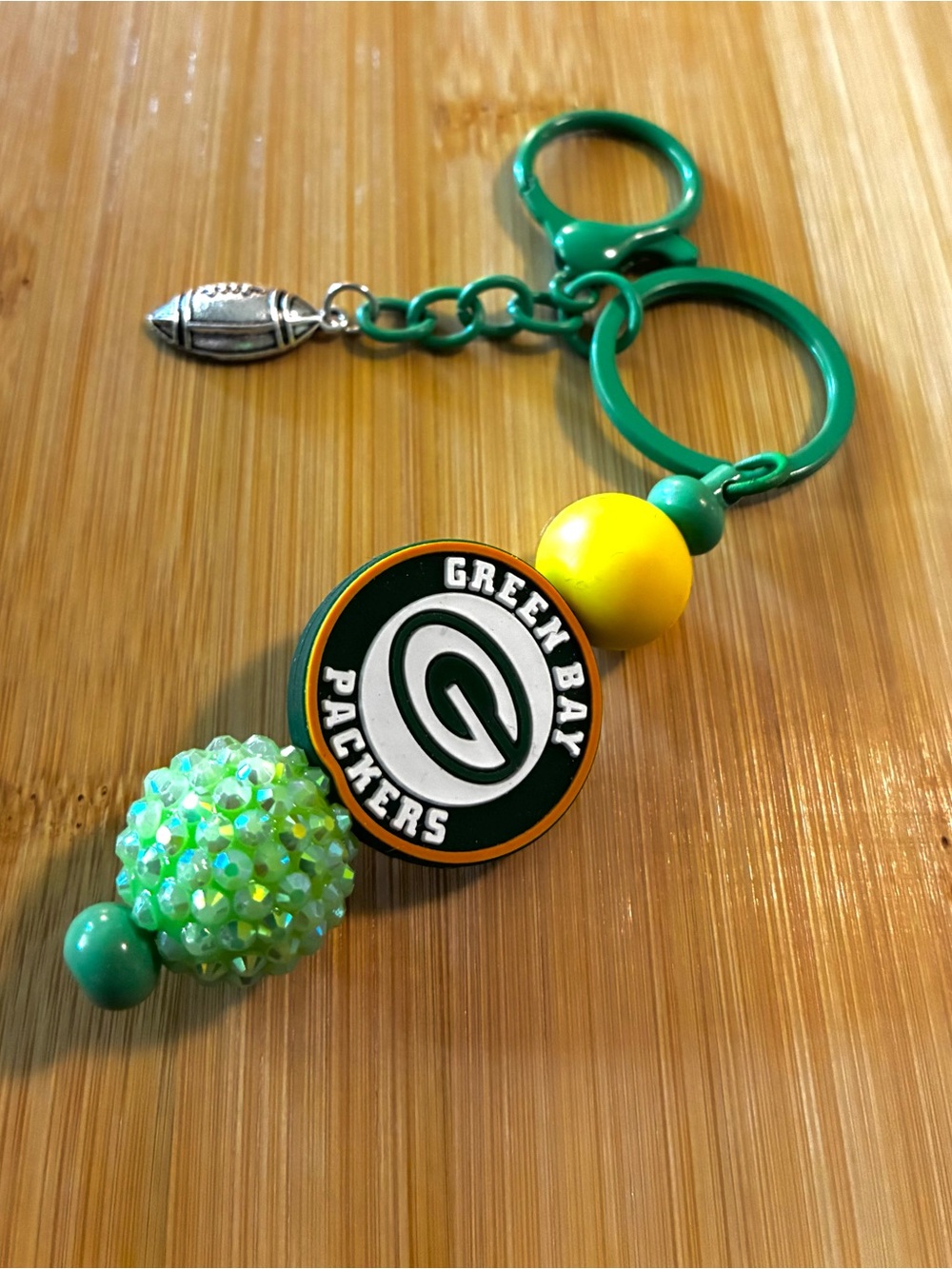 Packers Beaded Keychain - Green & Yellow - Picture 3 of 4